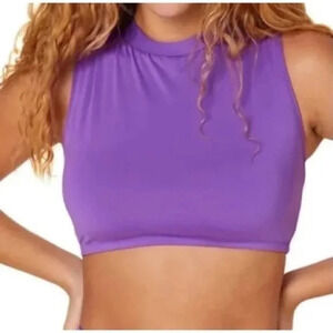 Andie Swim The Venice High Neck Top Violet Purple Size Medium